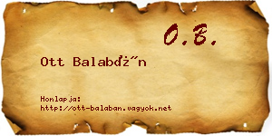 Ott Balabán névjegykártya